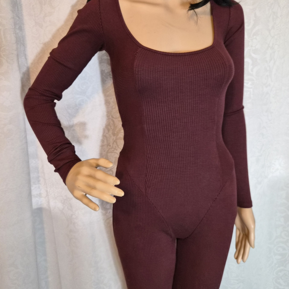 Naked Wardrobe Burgundy Jumpsuit